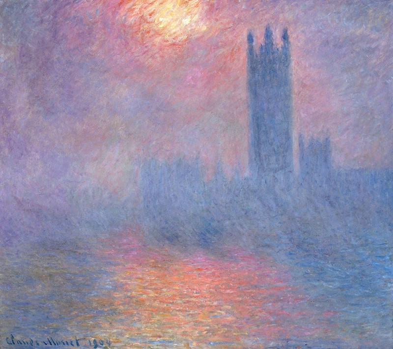 Oscar-Claude Monet reprodukcija Houses of Parliament, London, Sun Breaking Through