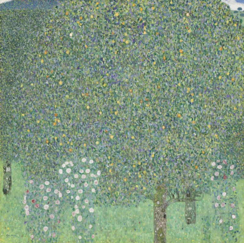 Gustav Klimt reprodukcija Rožių krūmai po medžiu