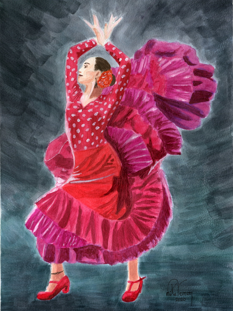 Mike Vernon reprodukcija Flamenco Dancer