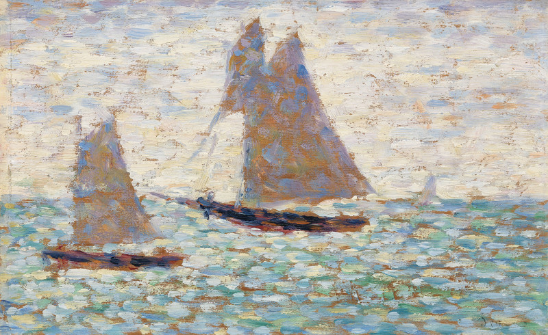 Two Sailboats at Grandcamp (1885)