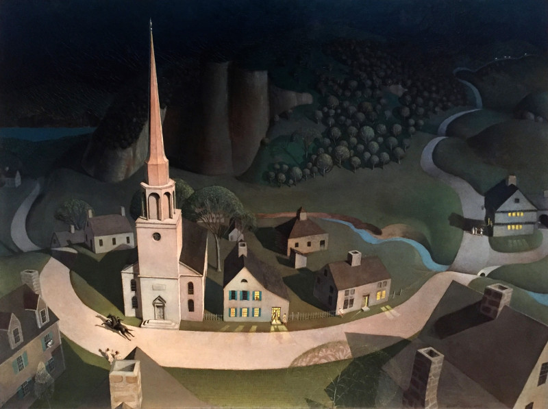 Grant Wood reprodukcija The Midnight Ride of Paul Revere (1931)