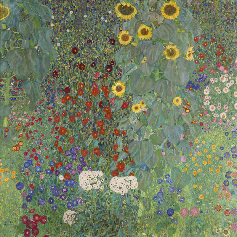 Gustav Klimt reprodukcija Farm Garden with Sunflowers