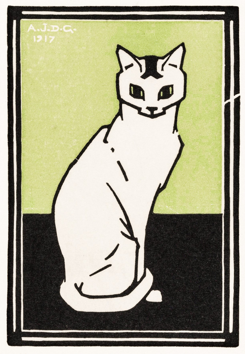 Julie de Graag reprodukcija Sitting cat (1917)