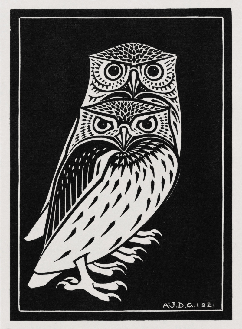 Julie de Graag reprodukcija Two owls (1921)