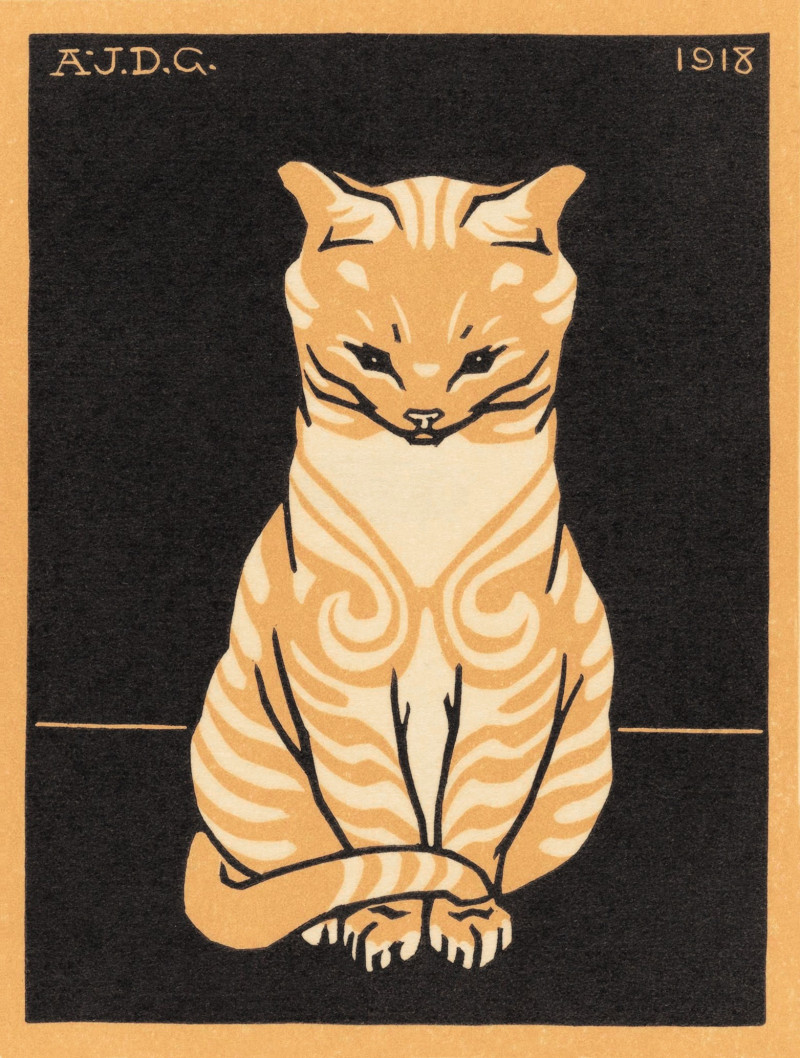 Julie de Graag reprodukcija Sitting Cat (1918)
