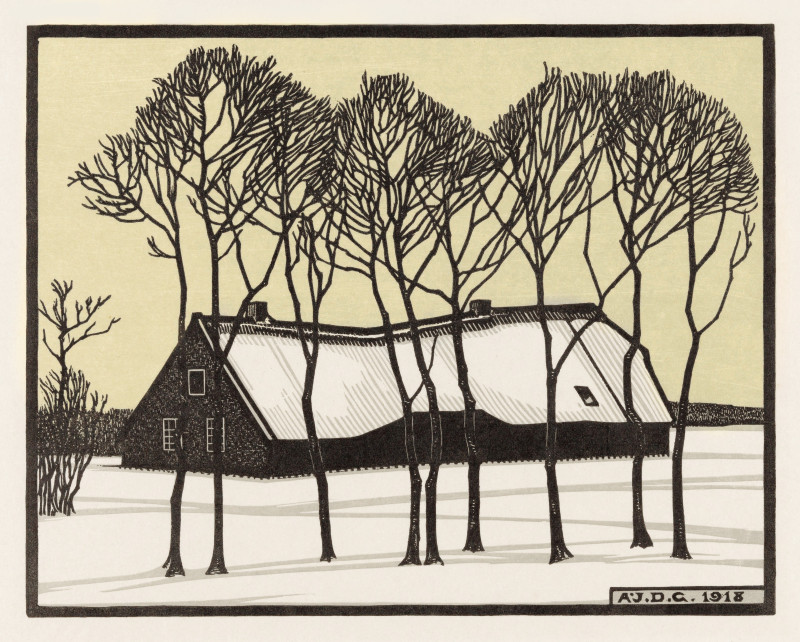 Julie de Graag reprodukcija Farm in the snow (1918)