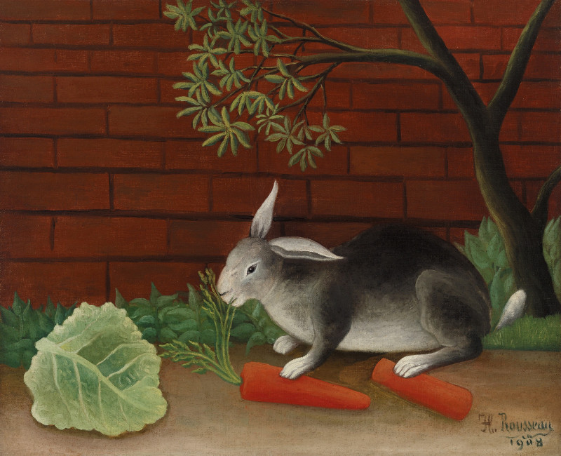Henri Rousseau reprodukcija The Rabbit's Meal (Le Repas du lapin)