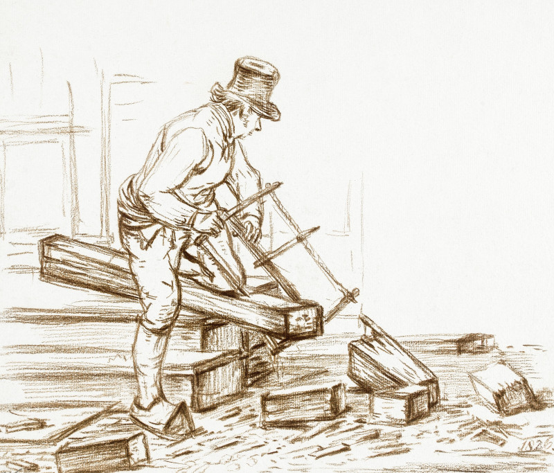 Jean Bernard reprodukcija Sawing man (1826)