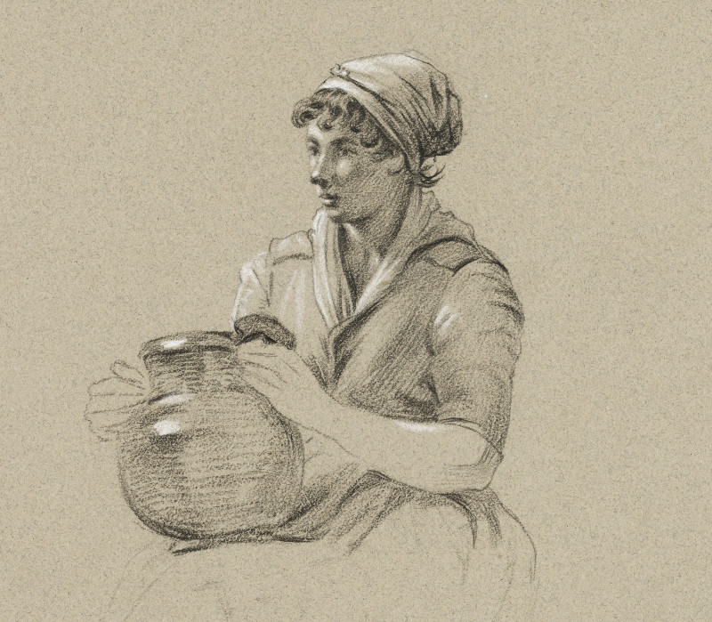 Sitting Girl With A Big Jug (1800 - 1809) giclee print by Jean Bernard
