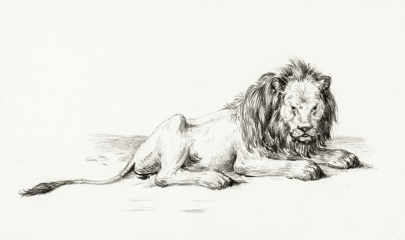 Lying Lion (1822) giclee print by Jean Bernard