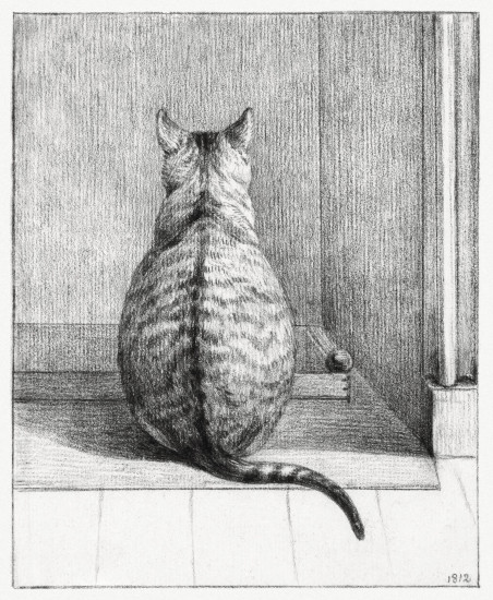 Sitting Cat, From Behind (1812)