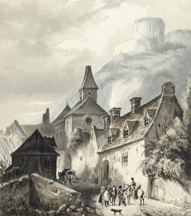 Jean Bernard reprodukcija View of la Roche-Guyon (1775-1883)